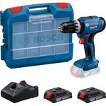 Bosch Professional GSB 18V-25, Akku-Schlagbohrschauber mit 2x 2 Ah Akku und Ladegerät, vielseitig einsetzbar für Holz, Mauerwerk und Metall