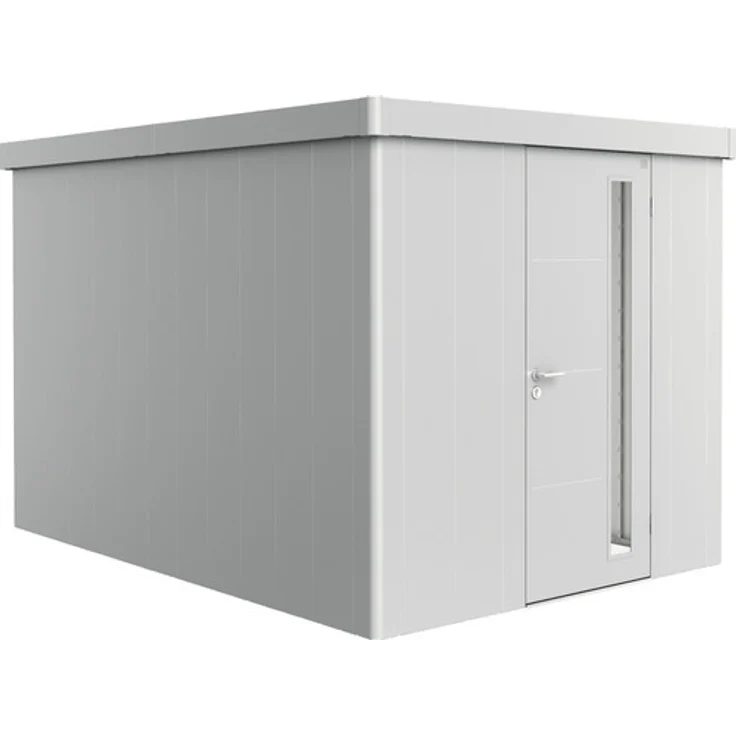 Biohort Gartenhaus Neo 4B Standardtür 235,5 x 347,5 cm silber-metallic, 3-fach Verriegelung, Gasdruckfeder, optionale Innenverkleidung