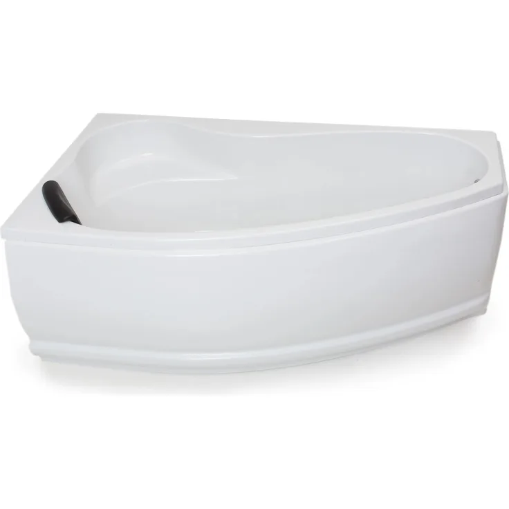 BASERA Eck-Badewanne Formentera Links 160 x 90 cm, Hochglanz weiß, mit LED-Farblichtambiente und gepolsterter Kopfstütze