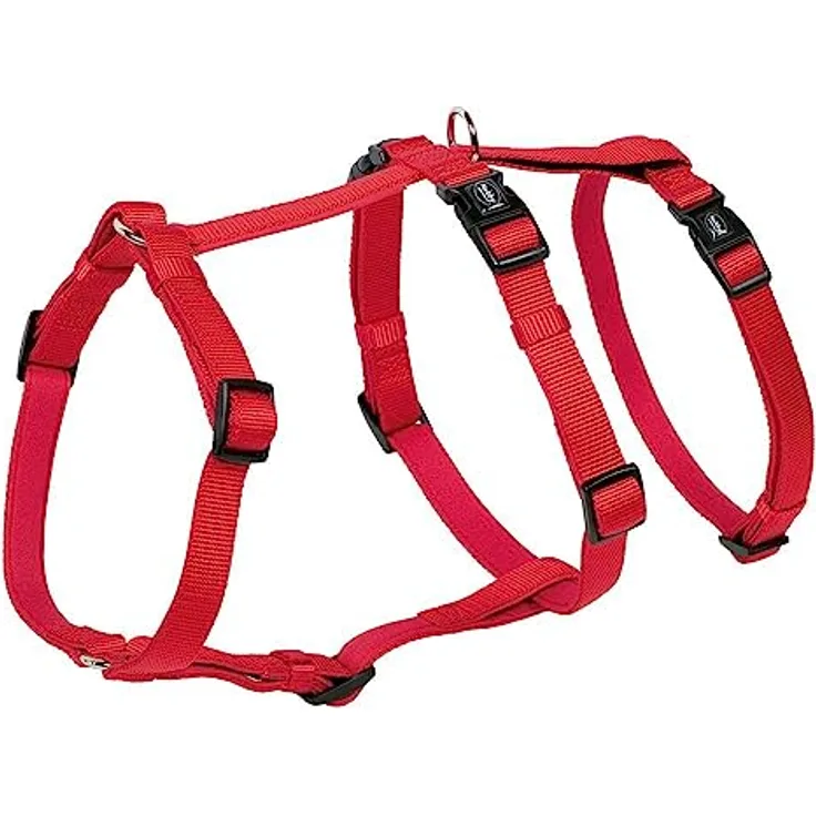 Nobby Turva Sicherheitsgeschirr Hundegeschirr Anti-Ausweichgeschirr Nylon Neopren (L-XL Kragen 48-67cm, Brust 75-100cm, Rot)