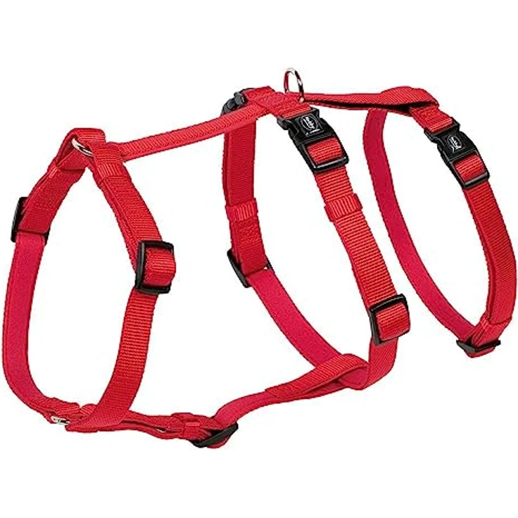 Nobby Turva Sicherheitsgeschirr Hundegeschirr Anti-Ausweichgeschirr Nylon Neopren (L-XL Kragen 48-67cm, Brust 75-100cm, Rot) – Bild 1