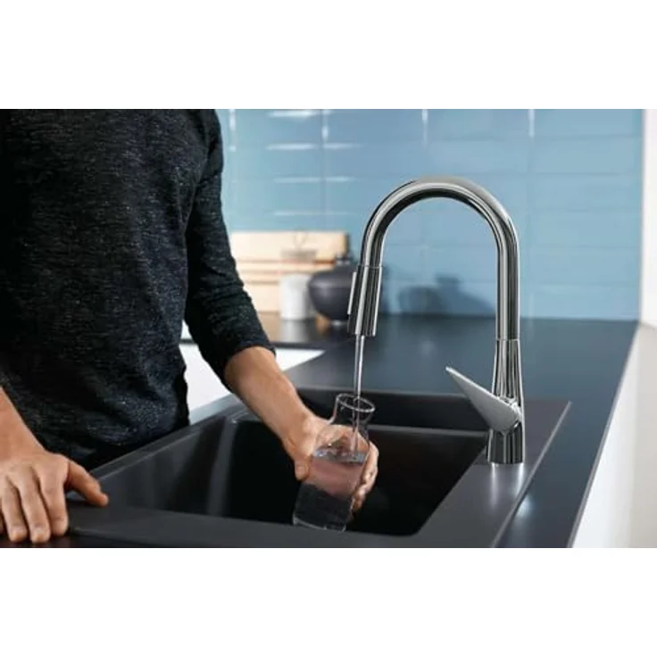 Hansgrohe Talis M51 Küchenmischer 160 2jet, Chrom, mit Ausziehbrause, sBox und einstellbarem Schwenkbereich – Bild 3