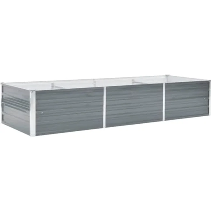 vidaXL Garten-Hochbeet Verzinkter Stahl 240x80x45 cm Grau – Bild 2