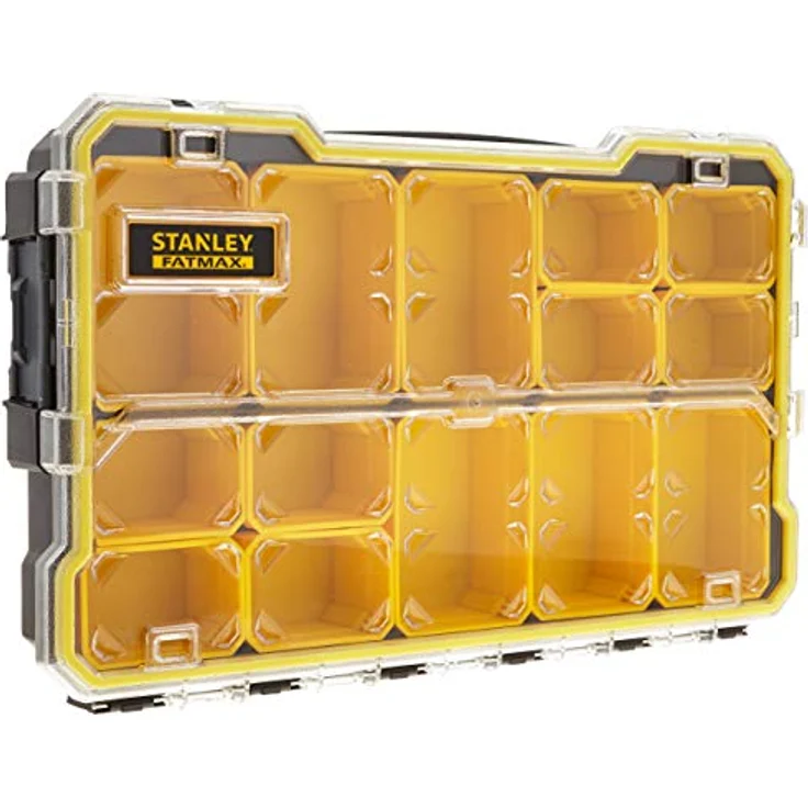 Stanley FatMax Profi-Organizer 2-3 - Zubehörbox (zum Verstauen und Transportieren von Kleinteilen und Zubehör, transparent, kratz-und schlagfest, stapelbar durch Seitenverriegelungssystem) FMST1-75779 – Bild 2