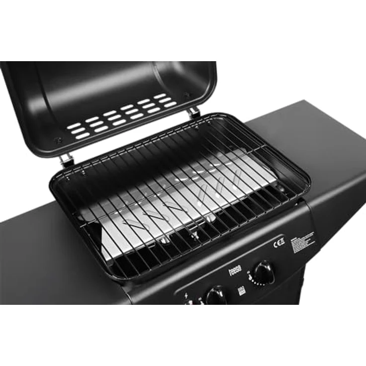 Teesa Gasgrill, 2 Brenner, schwarz, mit Grillrost – Bild 5