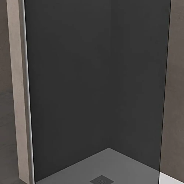 doporro Luxus Duschwand Bremen, Duschabtrennung Walk-In Dusche, 90x200 cm, 8mm ESG-Sicherheitsglas vollgrau mit Nanobeschichtung, inklusive Edelstahl-Stabilisator – Bild 4