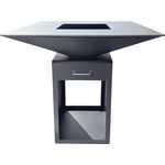 Dreamgarden Grill SQUARE Feuerplatte schwarz ohne Grillrost Feuerschale Feuerkorb Grillplatte Feuerstelle Grillring - Hochwertiger Planchagrill mit doppelter Feuerschale und robustem Sockel, ideal für Grillen und Kochen unter freiem Himmel