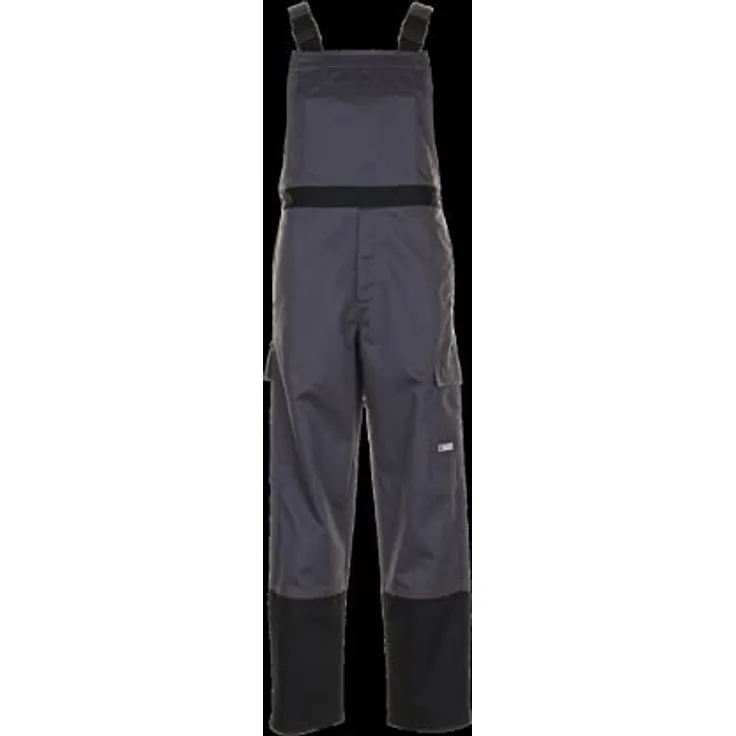 Planam 5530 Weld Shield Latzhose, flammhemmend und antistatisch, grau/schwarz, Größe 58