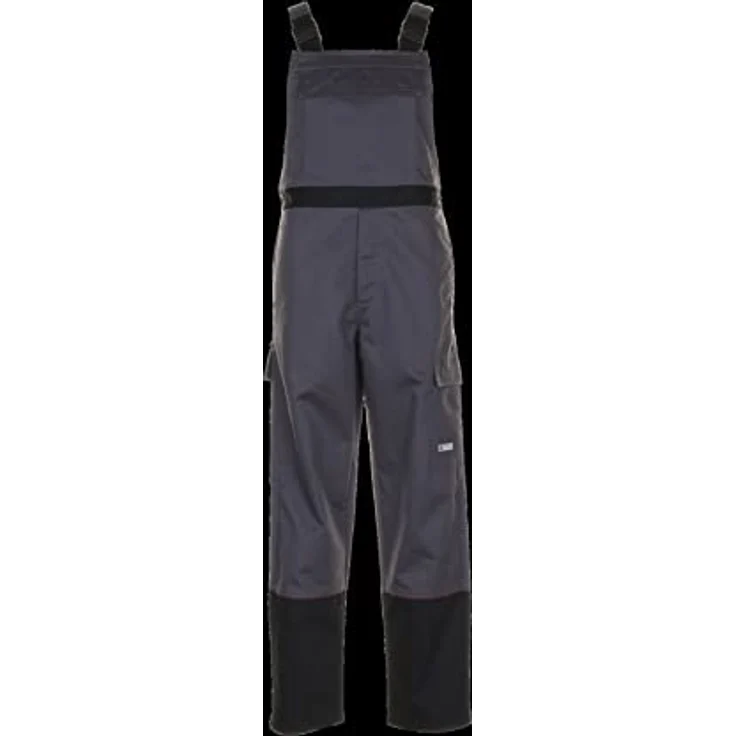 Planam 5530 Weld Shield Latzhose, flammhemmend und antistatisch, grau/schwarz, Größe 58 – Bild 1