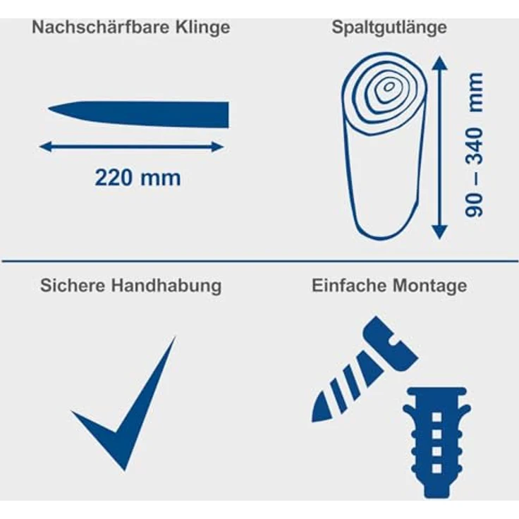 Scheppach Holzspalter, kompakter Spanmesser für sichere Holzherstellung, L x B x H: 220 x 85 x 590 mm – Bild 5