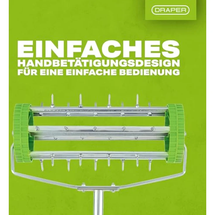 Draper Tools Rollender Rasen-Hand-Vertikutierer 450 mm Grün – Bild 7