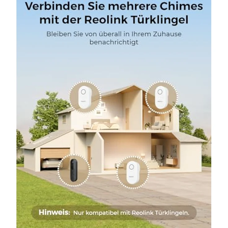 Reolink Chime Plus, Türklingel-Erweiterung mit 10 Klingeltönen, kompatibel mit Doorbell WiFi/PoE (V2/V3) und Akku – Bild 5