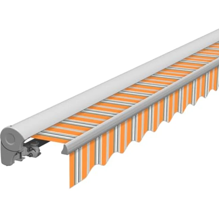 Eclipse Kassettenmarkise Halbkassette, manuelles Gelenkarmmodell 4x3m, Stoff 280g/m² Polyester (PE) mit UV-Schutz 50+, Farbe: Sommerbrise – Bild 1