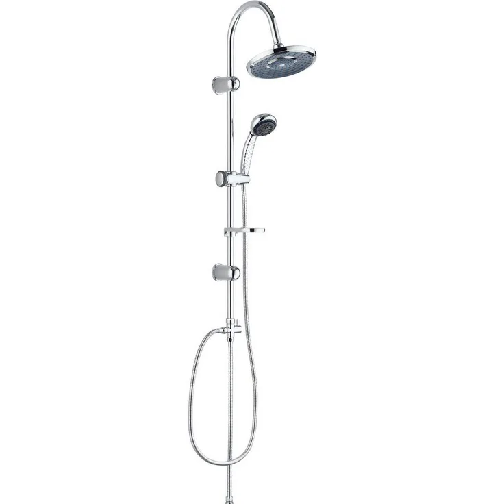 Eisl Brausegarnitur SOMMERREGEN, Höhe 102 cm, bis zu 50% Wasserersparnis, Duschsystem mit Regendusche, Edelstahl, silberfarben