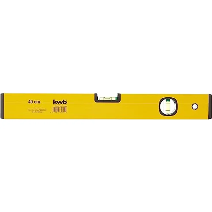 kwb Wasserwaage Aluminium 40 cm, 0,5 mm/m Genauigkeit, hoch präzise geschliffen, je 1 Horizontal-und Vertikallibelle – Bild 2