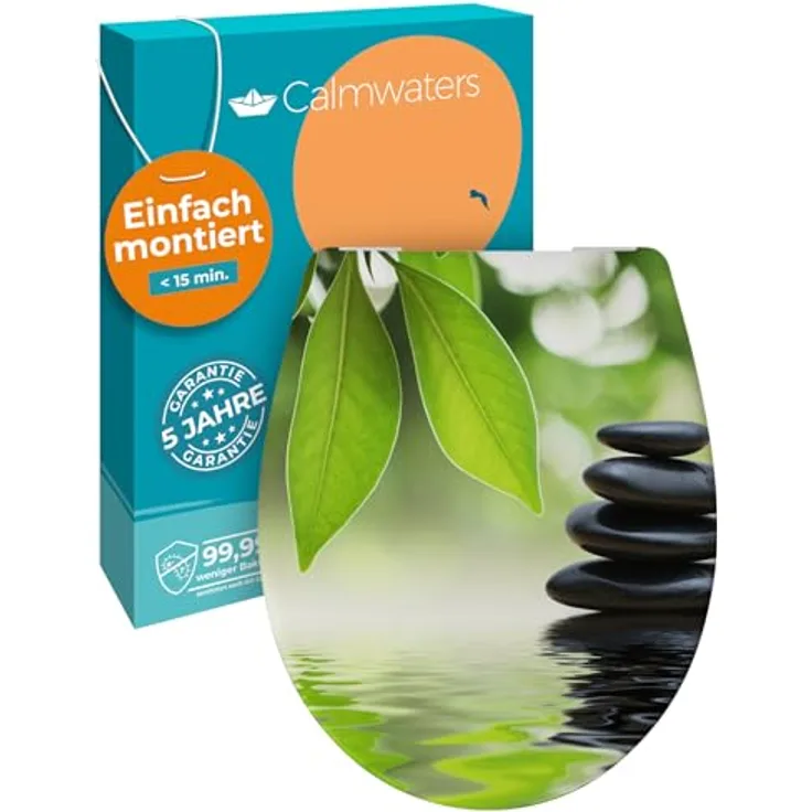 Calmwaters WC Sitz Oase 26LP6215, Duroplast mit Absenkautomatik, antibakteriell und abnehmbar