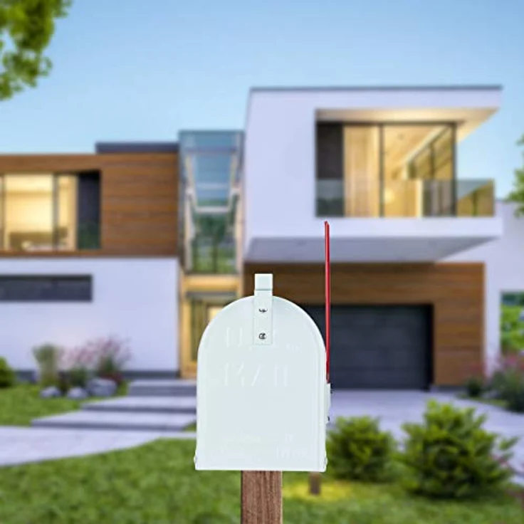 Relaxdays US Mailbox, Vintage, Fahne rot, Nostalgie, Retro-Look, ausgefallener Briefkasten, lustiges Zeitungsfach, weiß – Bild 2