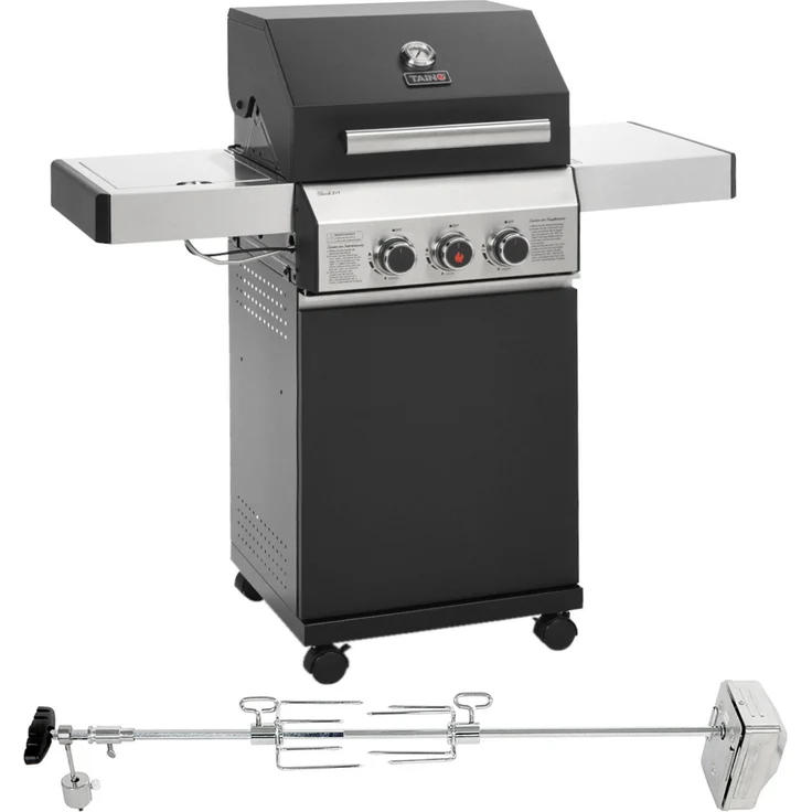 TAINO Gasgrill TAINO BLACK 2+1 Gasgrill Set mit Drehspieß, 1x Gasgrill, 1x Drehspieß, 116 x 50 x 115 cm (LxBxH) – Bild 1
