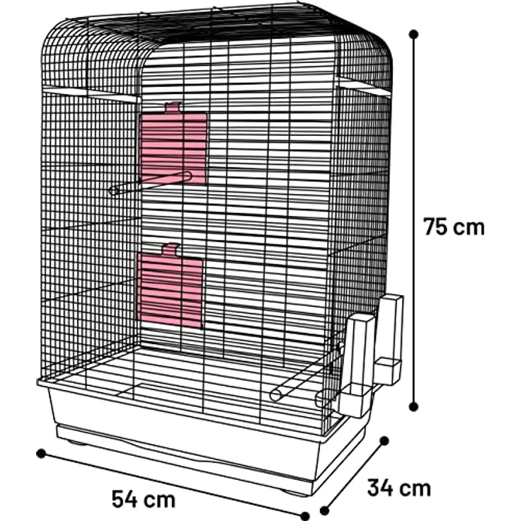 Flamingo F Käfig für Wellensittiche, Metall, 54 x 34 x 75 cm – Bild 4