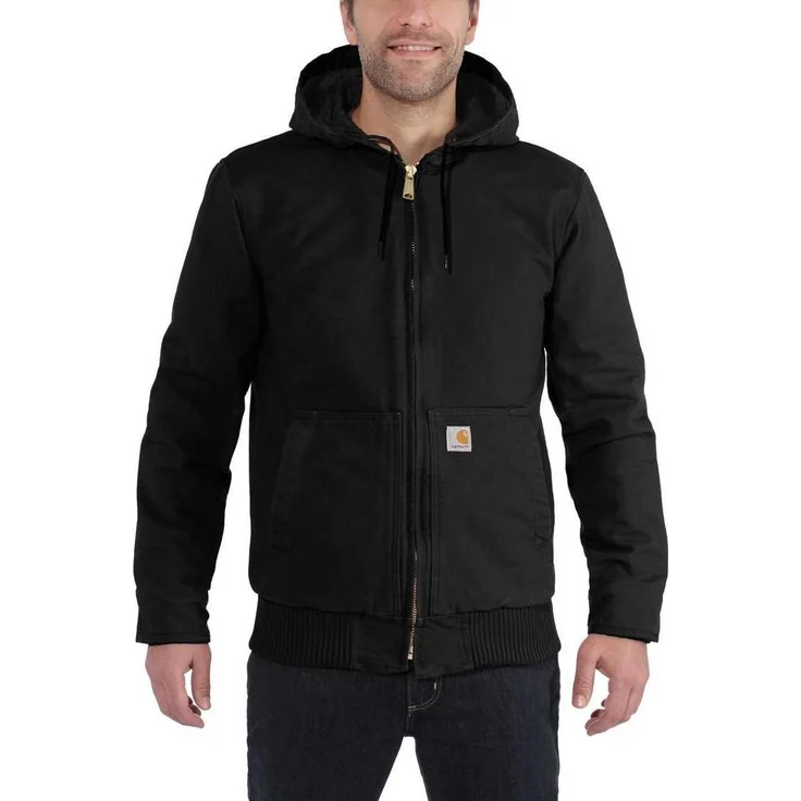 Carhartt Duck Active Arbeitsjacke (L) mit Cordura Nylon-Steppfutter und Thinsulate Isolierung, schwarz
