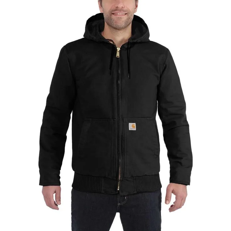 Carhartt Duck Active Arbeitsjacke (L) mit Cordura Nylon-Steppfutter und Thinsulate Isolierung, schwarz