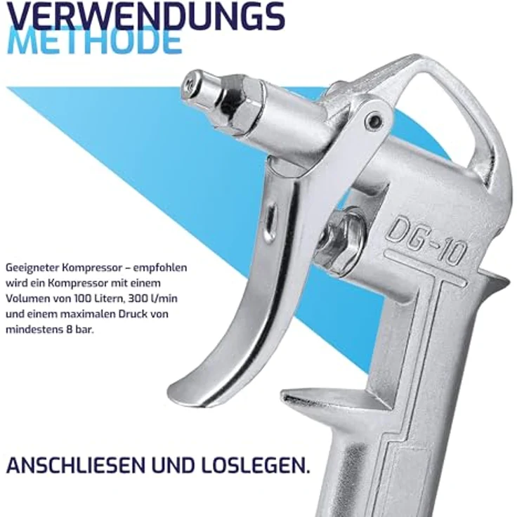 BENBOW Hochdruckpistole DG-10, Druckluftblaspistole mit 3 Düsenlängen für präzise Fahrzeugpflege und vielseitige Anwendungen, 3er Set – Bild 6