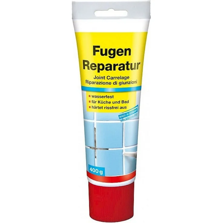 decotric® Fugenmörtel Fugen-Reparatur, hochwertige Spezial-Fugenmasse für Wandfliesen, 400g, weiß – Bild 1