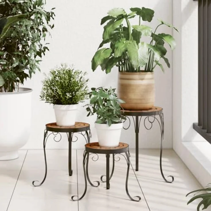 vidaXL Blumenständer, Pflanzenständer 3 Stk. Terrakotta Keramik mit Mosaik-Design – Bild 2