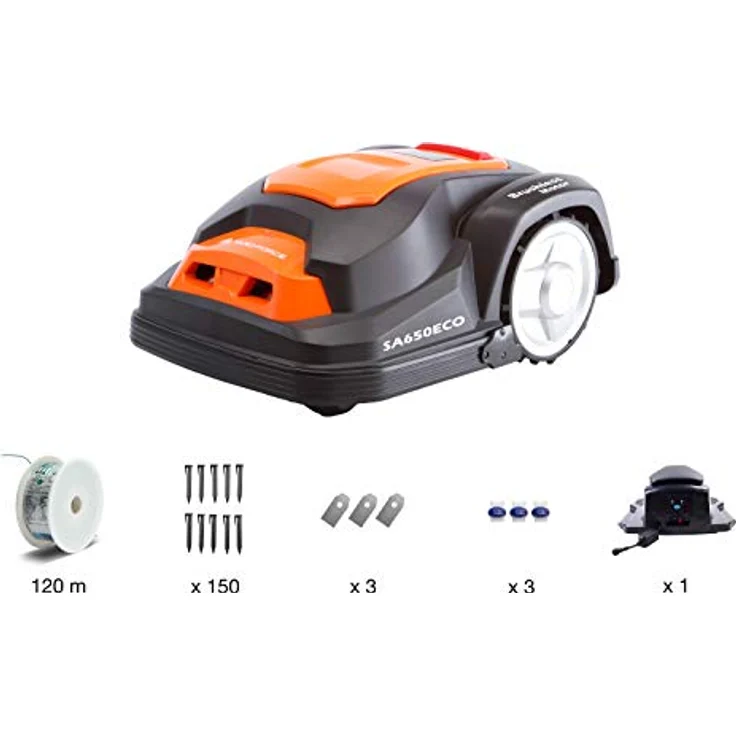 Yard Force Mähroboter SA650ECO, geeignet für Rasenflächen bis zu 650 m², Kantenschneide-Funktion und bürstenloser Motor, 28 V, schwarz-orange – Bild 3