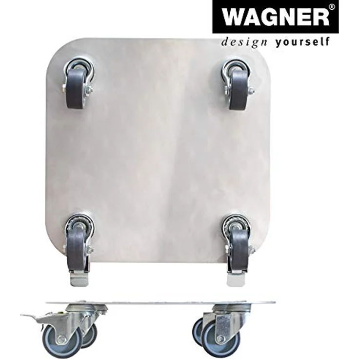 WAGNER Pflanzenroller Alaska 29x29cm I Pflanzenroller & Blumenroller für Außenbereich + Innenbereich I Kübelroller aus Aluminium mit 2 Total-Feststellern I Tragkraft 150kg I Made in Germany?20700301 – Bild 6