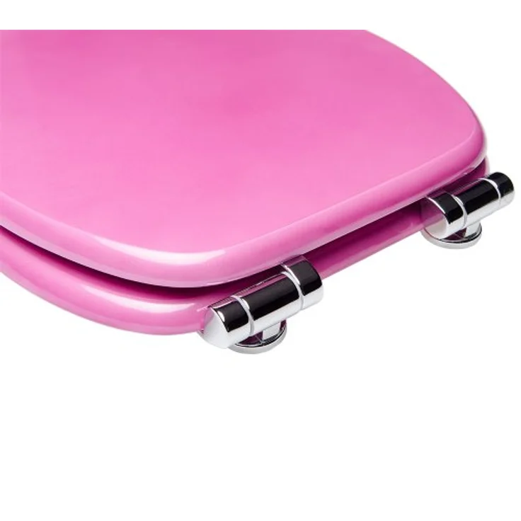 Sanilo WC Sitz Glitzer Pink, Absenkautomatik, stabiler Holz-Toilettendeckel mit antibakterieller Oberfläche – Bild 5
