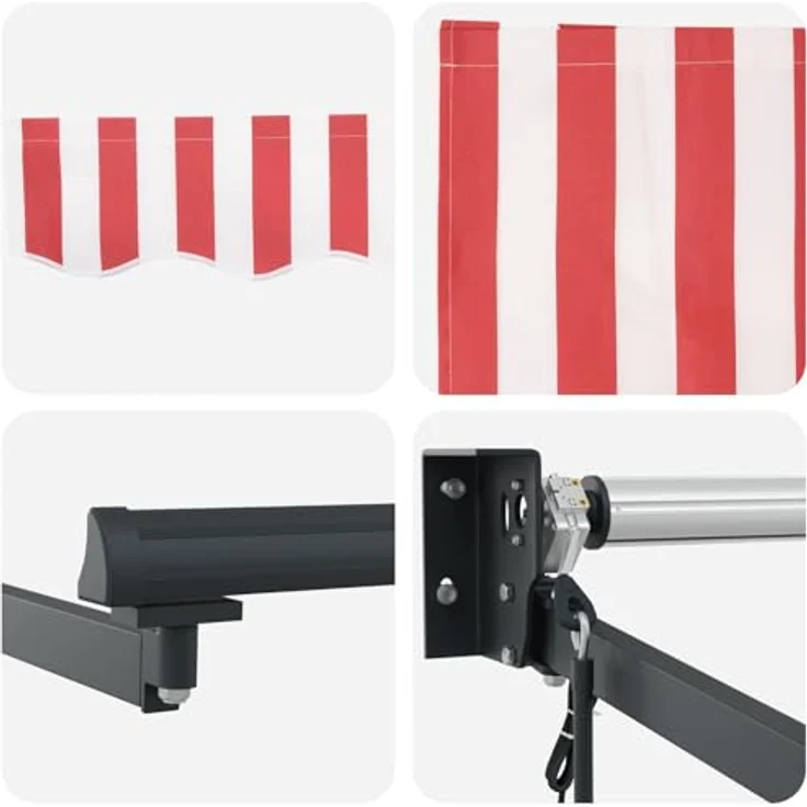 vidaXL Elektrische Markise Rot und Weiß, ausziehbar 3 x 2,5 m – Bild 6