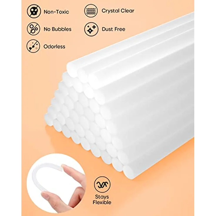 SHALL Heißklebesticks, 11 x 100 mm, 120er-Pack, durchsichtige Klebestifte für All-Temp-Klebepistolen, starke Bindung und Flexibilität, Mehrzweck für Basteln und DIY-Projekte – Bild 2