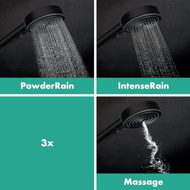 hansgrohe Duschsystem pulsify select s, Doucheset mit Thermostat, 3 Strahlen, mat Schwarz – Bild 3