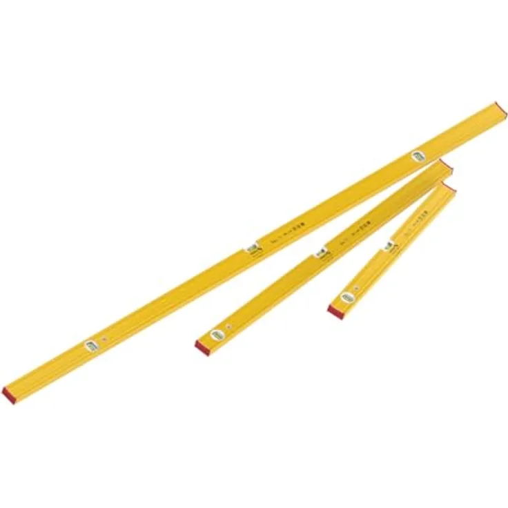 STABILA PRO SET 80 AS, 3-teiliges Wasserwaagen-Set 180 cm / 100 cm / 60 cm, verstärktes Alu-Profil, integrierte Rutsch-Stopper, Made in Germany, Gelb