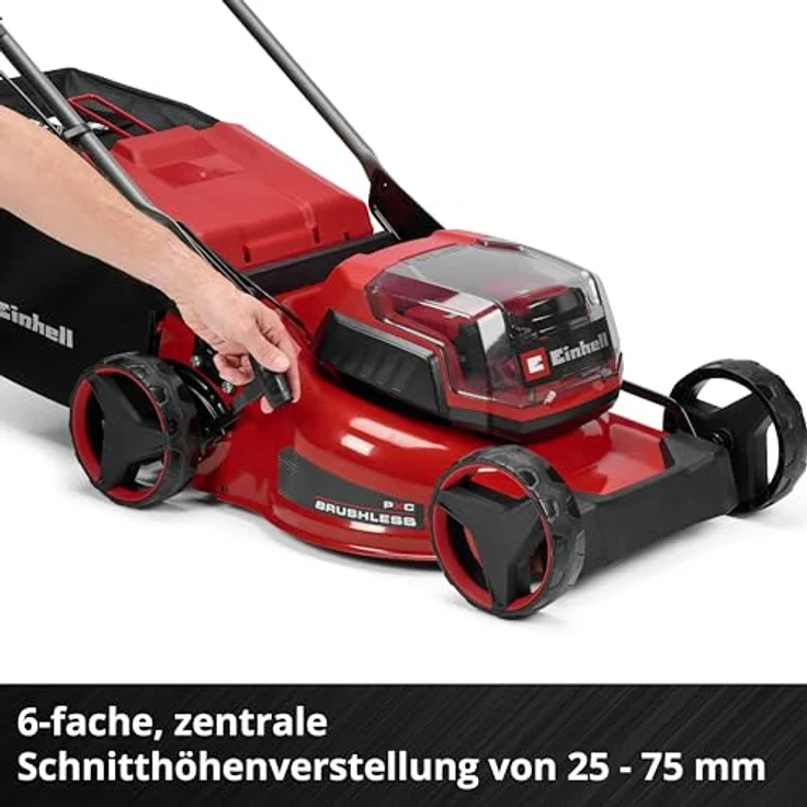 Einhell Akku-Rasenmäher 'GC-CM 36/42 Li BL', geeignet für Flächen bis 400 m², bürstenloser Motor, 50-Liter-Grasfangkorb, zentrale Schnitthöhenverstellung, inklusive Akku und Ladegerät – Bild 7
