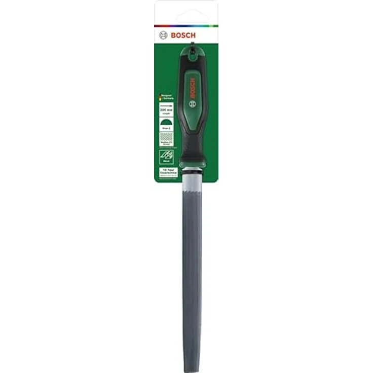 Bosch Home and Garden Metall-Halbrundfeile 200mm / 8", Hieb 2, aus gehärtetem Kohlenstoffstahl mit ergonomischem Griff, 1 Stück – Bild 2