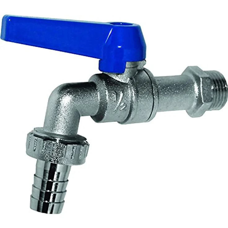 Sanixa GO1309M00 Auslaufventil Messing 3/4 Zoll Wasserhahn mit Schlauchanschluss Auslaufhahn Absperrhahn Haushaltshahn Universal Kugelhahn Zapfhahn – Bild 1