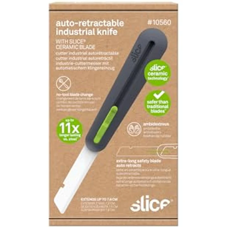 SLICE Cuttermesser Slice 10560, automatisches Industrie Cuttermesser mit robuster keramischer Klinge und ergonomischem Nylon-Griff – Bild 7
