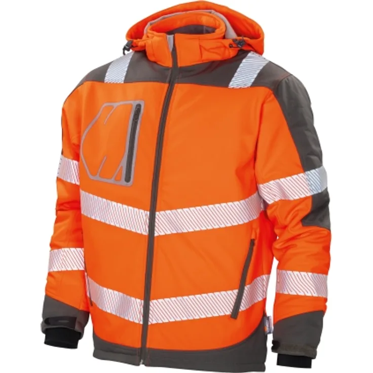 Vizwell Triuso Warnschutz Winter- Softshelljacke  LEUCHTORANGE  Nr. VW268O: Größe - XL