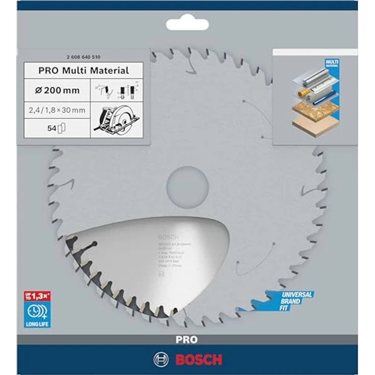 Bosch Professional Kreissägeblatt (für Multi Material, AußenØ: 200 mm, Bohrung: 30 mm, Zubehör für Kreissägen) – Bild 2