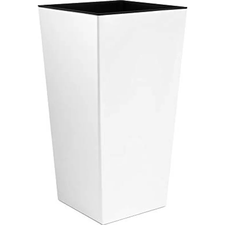 Macetero Zanvic Urbi 26,6 litros de plástico Fower Pot con Interior Liner 27 x 27 x 50 cm Blanco – Bild 1