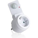 SEBSON Zwischenstecker PIR Bewegungsmelder - 2er Set, drehbarer Sensor, programmierbare Steckdose, max. 1000W LED geeignet - Steckdosenadapter