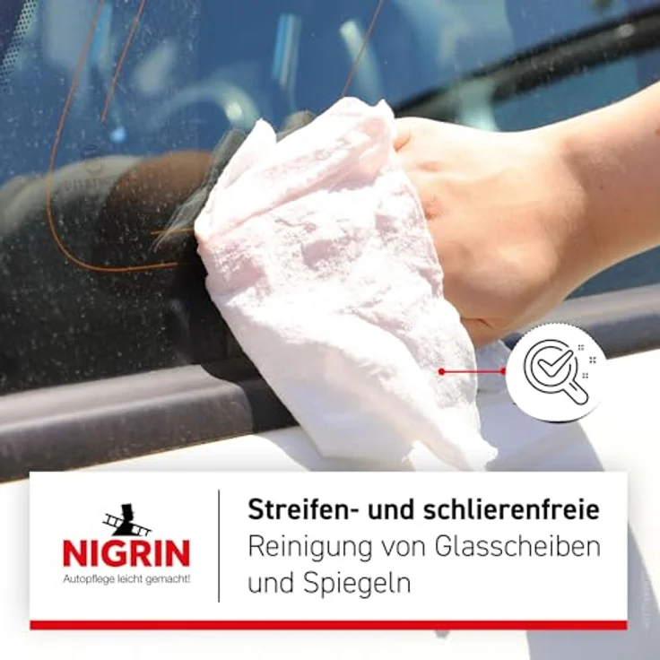 NIGRIN Performance Autoscheiben-Reinigungstücher, 30 Stück Spender-Box, streifenfrei und blendfrei für Innen- und Außenreinigung – Bild 2