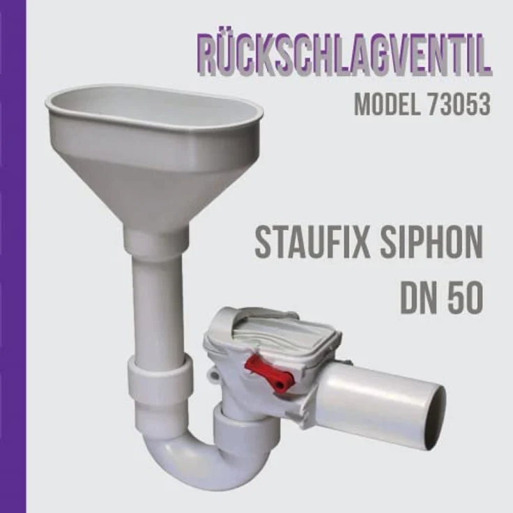 KESSEL 73053 Rückstaudoppelverschluss Staufix Siphon DN 50, handverriegelbar, Kunststoff mit Wandbefestigung – Bild 2