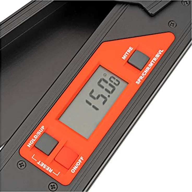 Stier Digitaler Winkelmesser SDW 450, präzises Aluminium-Winkelmessgerät mit LCD-Display, Messbereich 0°-225°, ±0,1° Genauigkeit – Bild 4