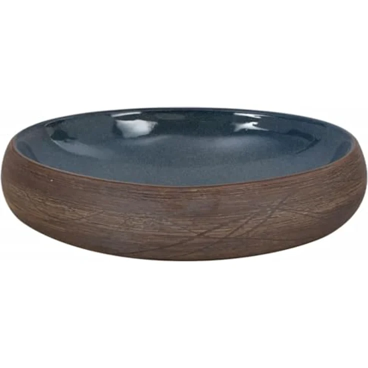 vidaXL Aufsatzwaschbecken Keramik Braun und Blau, Handgefertigt, Exquisites Muster, Robuste Oberfläche – Bild 4