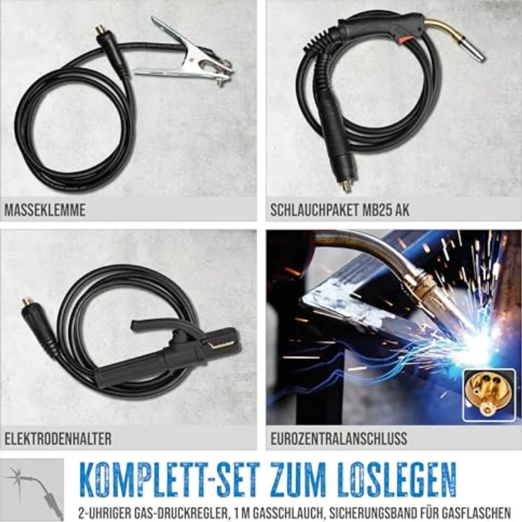 Güde Universalschweißgerät Uni-Mig 270 AS-Pro SYN, 400 V MIG/MAG mit 270 A, pulverbeschichtetes Stahlgehäuse, Digitaldisplay – Bild 4
