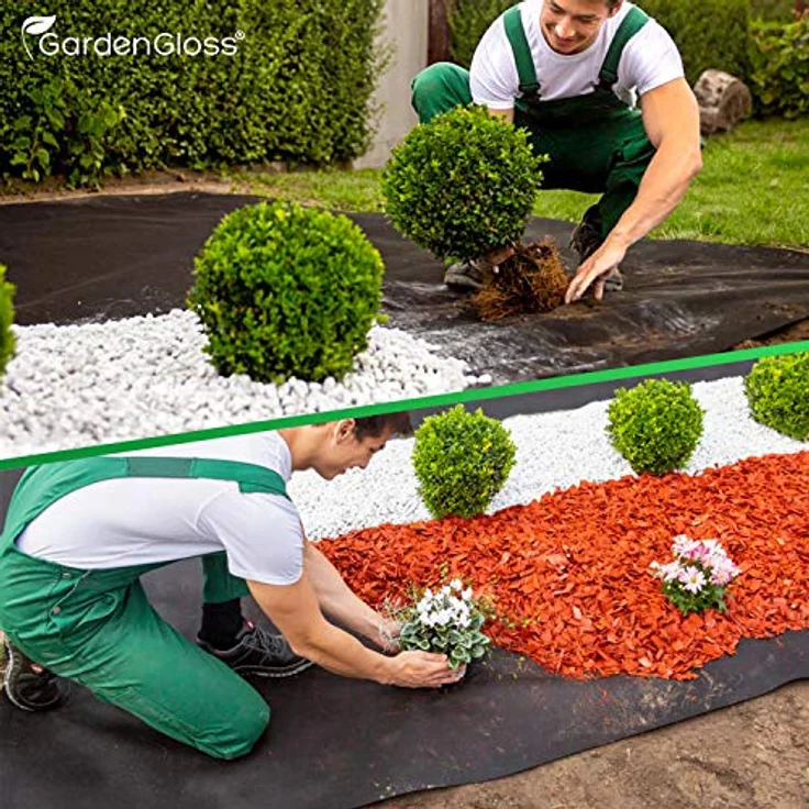 GardenGloss® 50m² Unkrautvlies Gartenvlies 150g/m² Extra Stark gegen Unkraut – Extrem Reissfest und Hohe UV-Stabilisierung – Unkrautfolie Wasserdurchlässig (50m x 1m, 1 Rolle) - Hohe Materialstärke für vielfältige Verwendungsmöglichkeiten – Bild 3