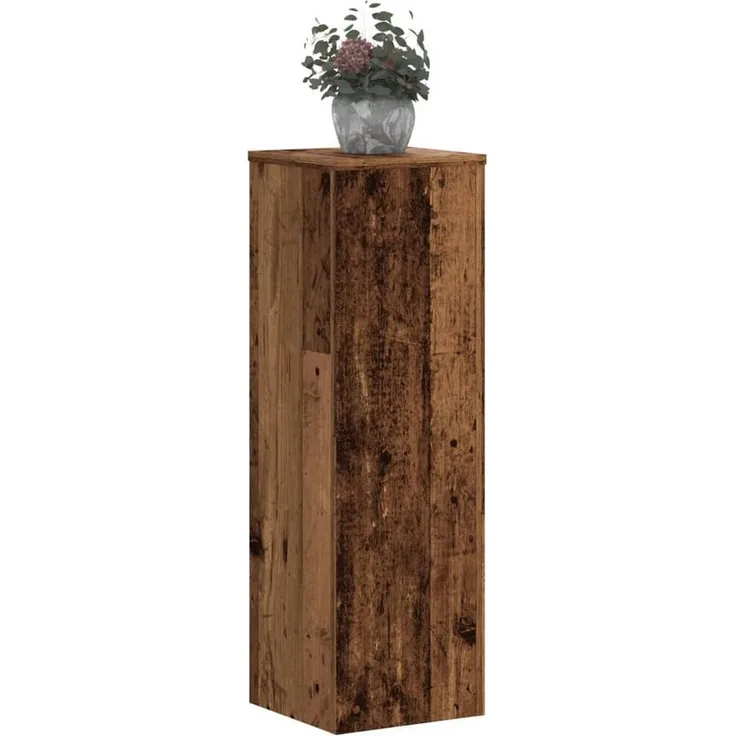 vidaXL Blumenständer Pflanzenständer 2 Stk Altholz-Optik 25x25x80 cm Spanplat, Holzwerkstoff, 50 kg Belastbarkeit, Altholzfarbe